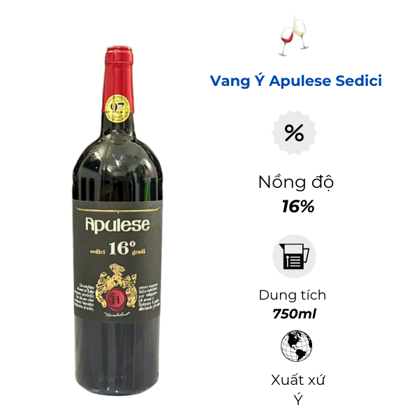 Rượu Vang Ý Apulese Sedici