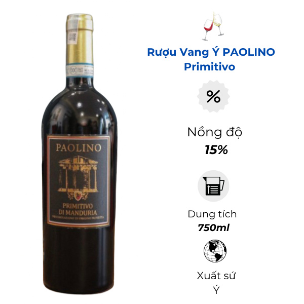 Rượu Vang Ý Paolino Primitivo Di Manduria