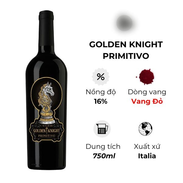 Rượu Vang Golden Knight Primitivo 750ml 16%