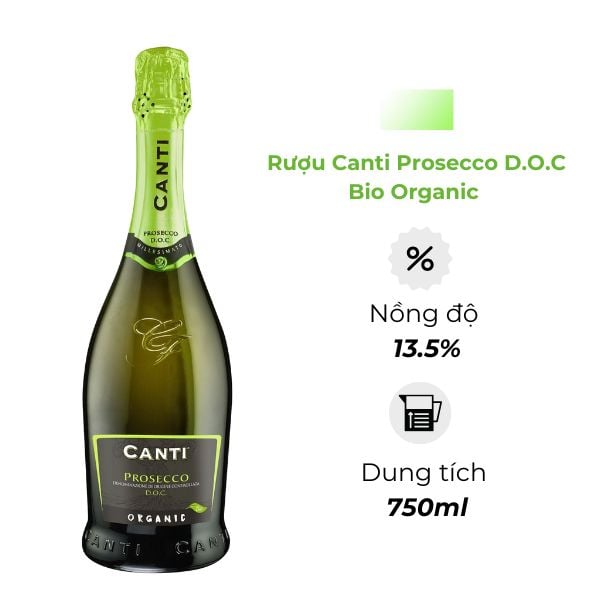 Rượu Sparkling Canti Prosecco D.O.C Bio Organic