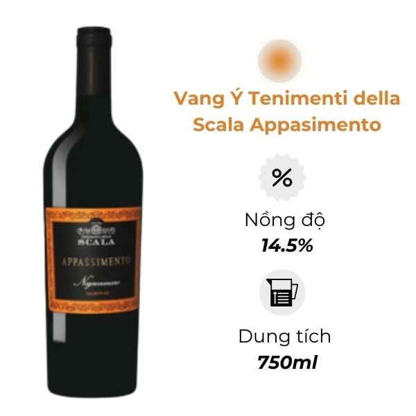 Rượu vang Ý Tenimenti della Scala Negroamaro Appassimento Salento IGT
