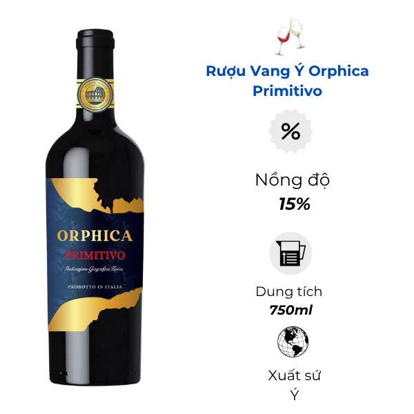 Rượu Vang Ý Orphica Primitivo