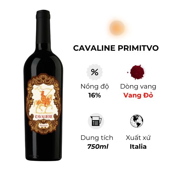 Rượu Vang Cavaline Primitvo 750ml 16%
