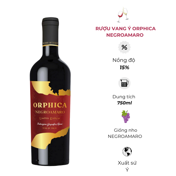 Rượu Vang Ý Orphica Negroamaro
