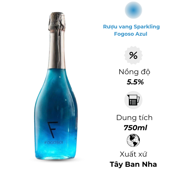 Rượu vang Sparkling Fogoso Azul 750 ml 5.5%