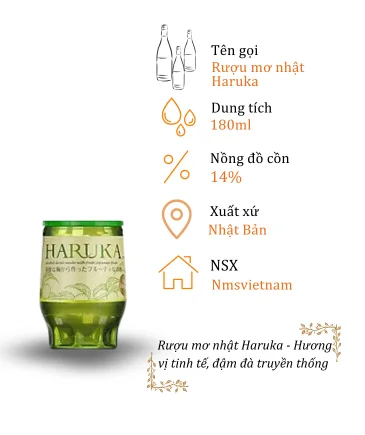 Rượu Mơ Haruka Nhật Bản - Cốc 180ml 14% (Cup Haruka - Umeshu 180ml)