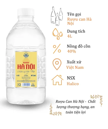 Rượu Can Hà Nội Halico - Can 4 Lít 30% ( Can Ha Noi Halico)