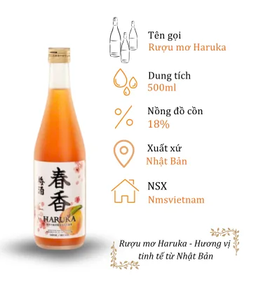 Rượu Mơ Haruka - Chai 500ml 18% (Bottle Haruka - Umeshu 500ml 18%)