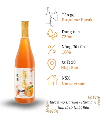 Rượu Mơ Haruka - Chai 720ML 18% (Bottle Haruka - Umeshu 720ml 18%)