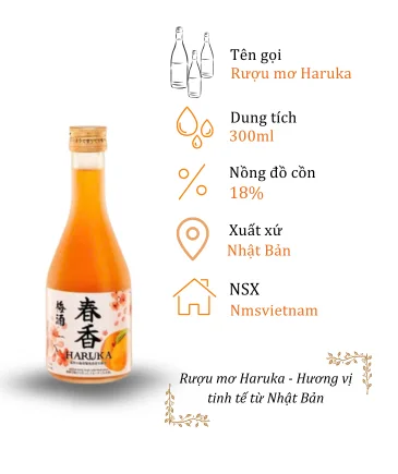Rượu Mơ Haruka Chai 300ml 18% (Bottle Haruka 300ml 18%)