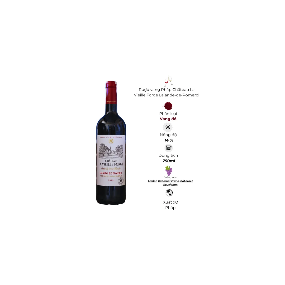Rượu vang Pháp Château La Vieille Forge Lalande-de-Pomerol
