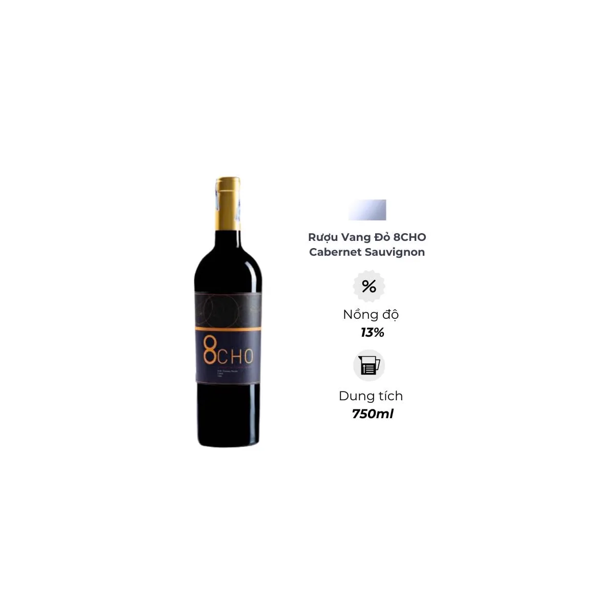 Rượu vang đỏ 8CHO Cabernet Sauvignon Merlot 13% 750ml