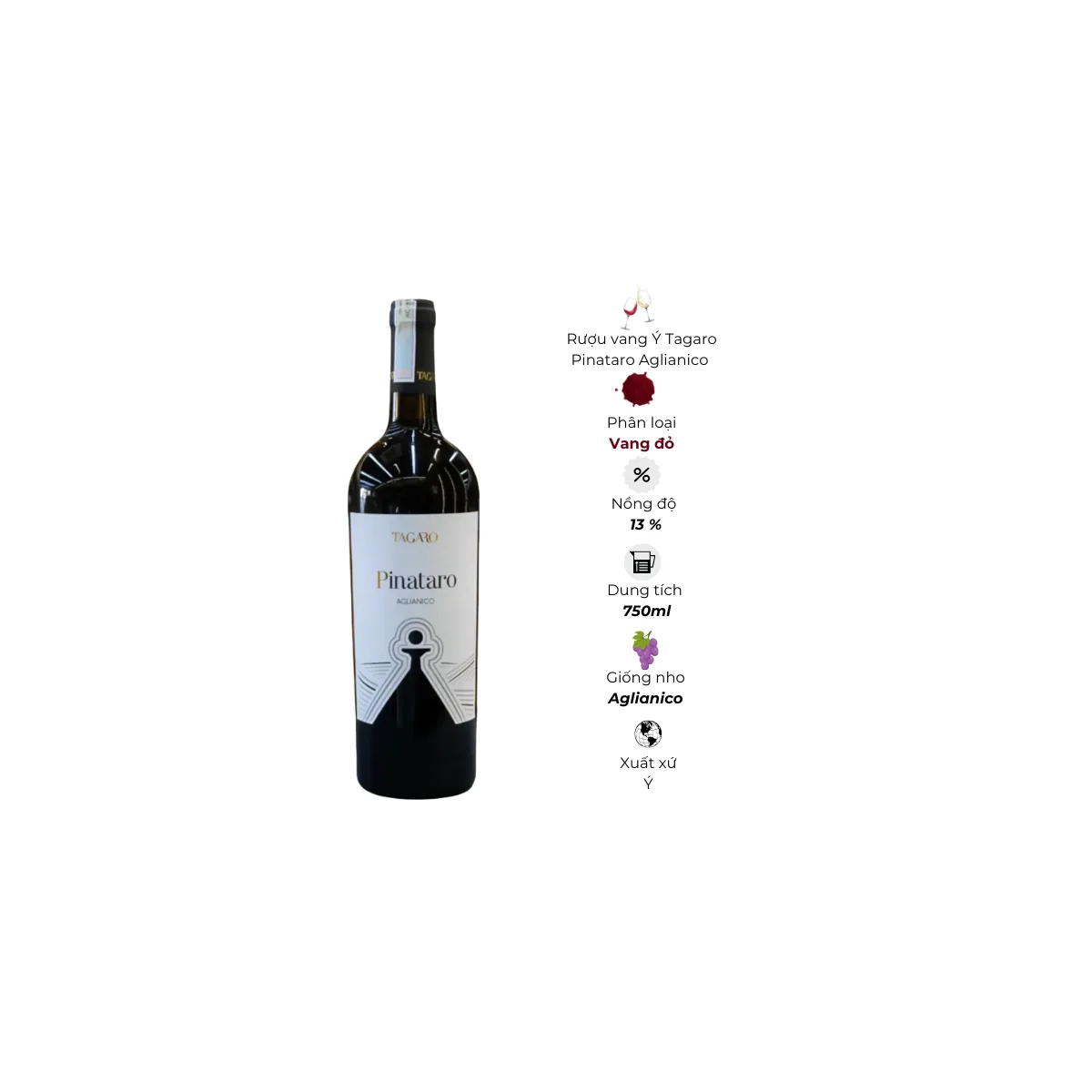Rượu vang Ý Tagaro Pinataro Aglianico