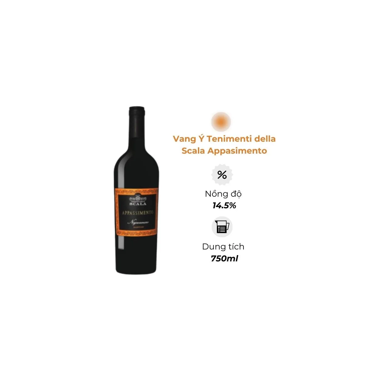 Rượu vang Ý Tenimenti della Scala Negroamaro Appassimento Salento IGT