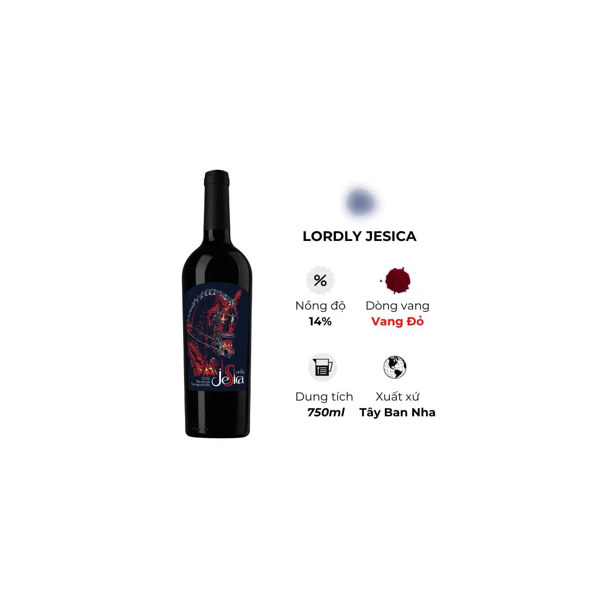 Rượu Vang Lordly Jesica 750ml 14%