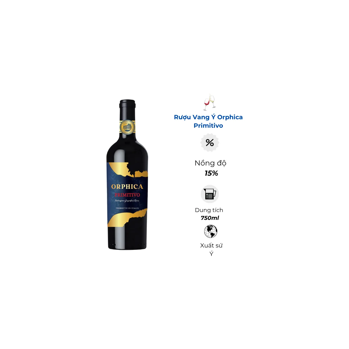 Rượu Vang Ý Orphica Primitivo