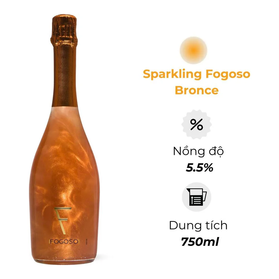 Rượu vang Sparkling Fogoso Bronce 750ml 5.5%