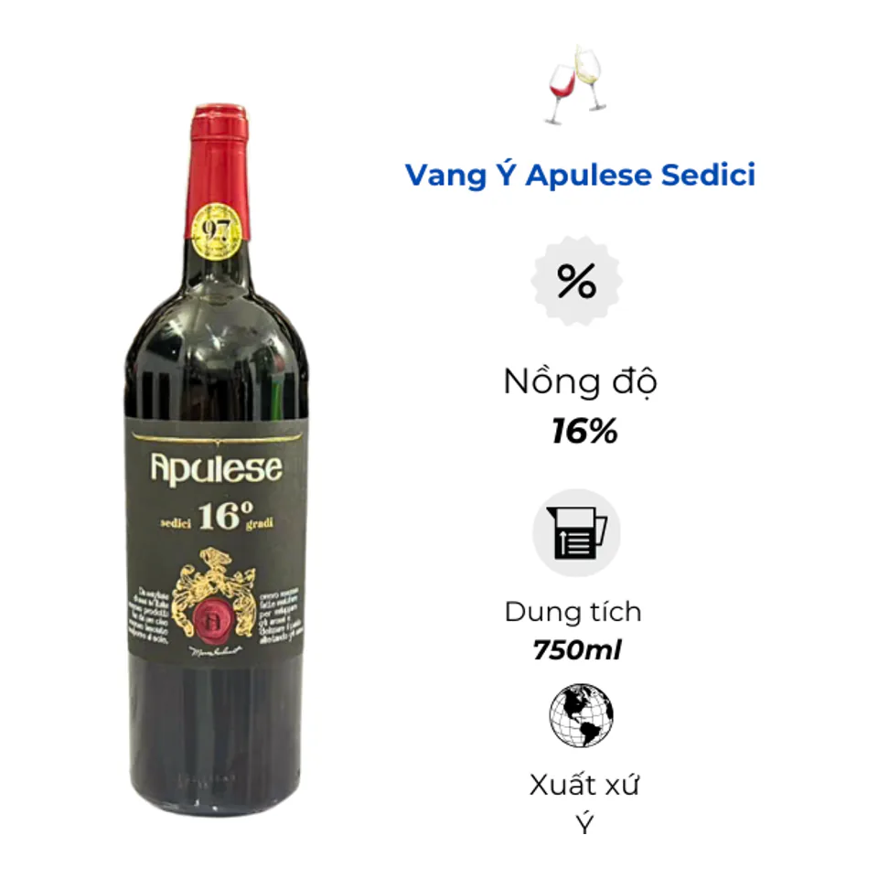 Rượu Vang Ý Apulese Sedici