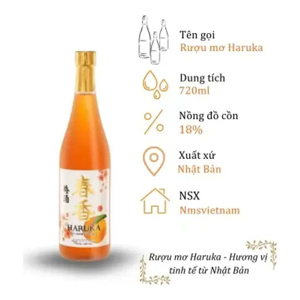 Rượu Mơ Haruka - Chai 720ML 18% (Bottle Haruka - Umeshu 720ml 18%)