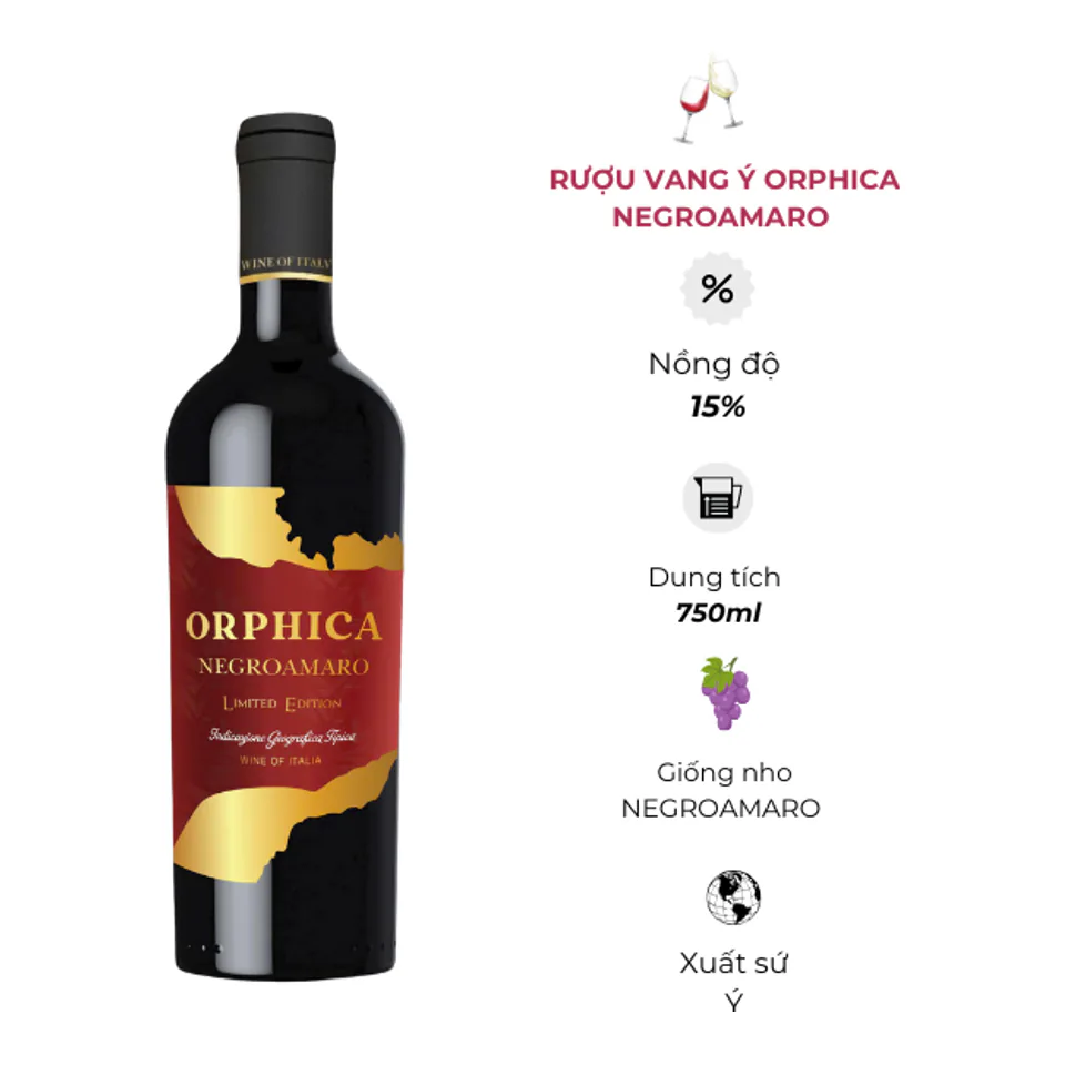 Rượu Vang Ý Orphica Negroamaro