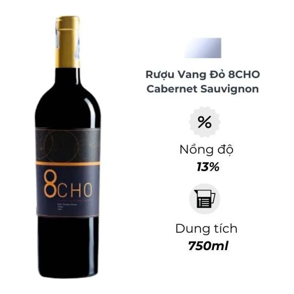 Rượu vang đỏ 8CHO Cabernet Sauvignon Merlot 13% 750ml