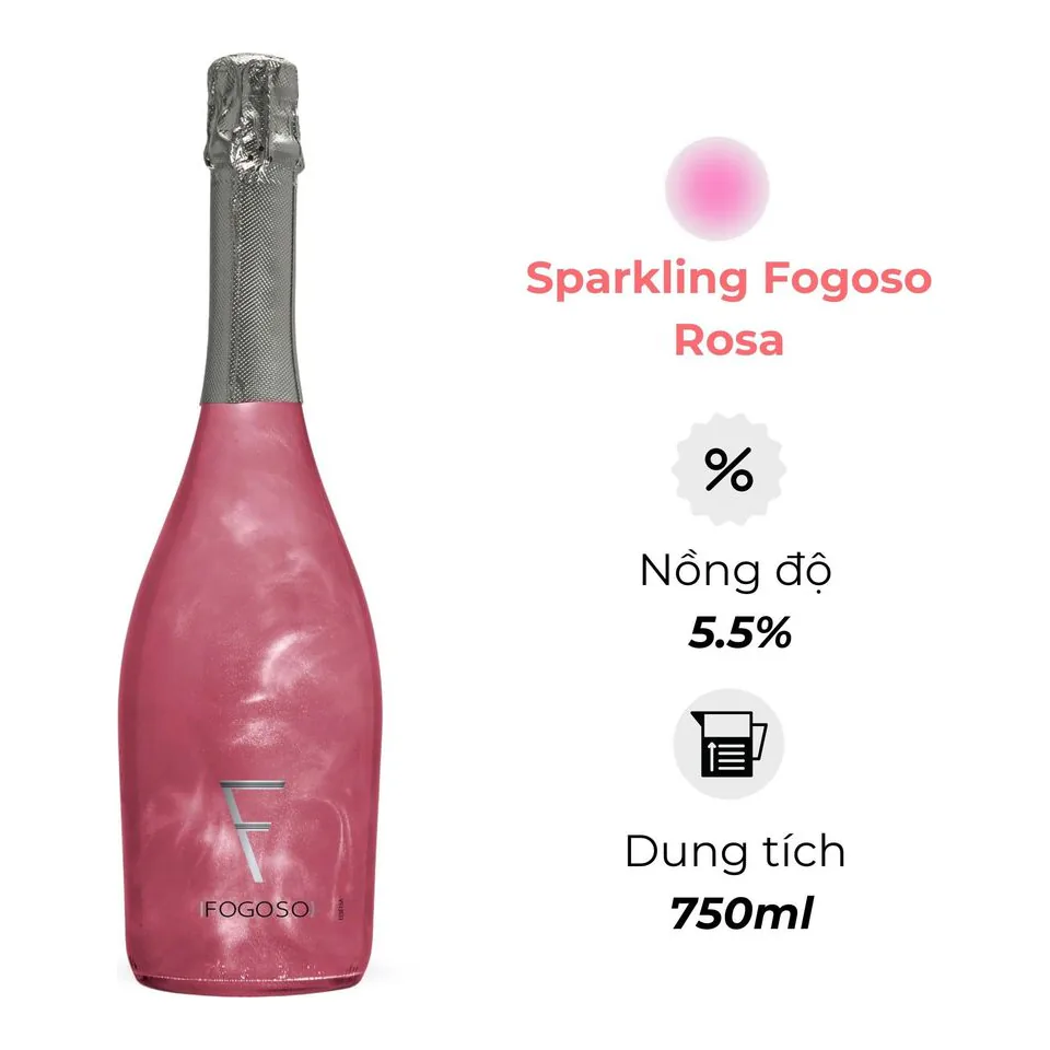 Rượu vang Sparkling Fogoso Rosa 750ml 5.5%