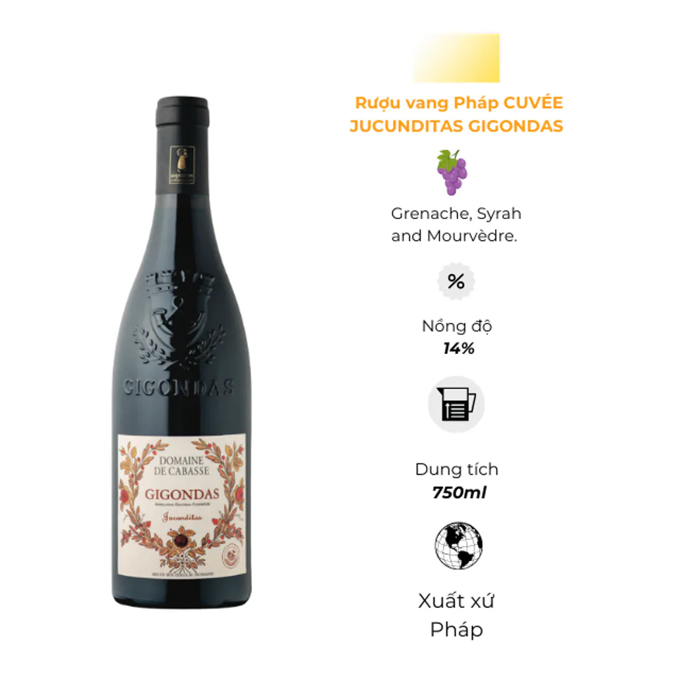 Rượu vang Pháp CUVÉE JUCUNDITAS GIGONDAS
