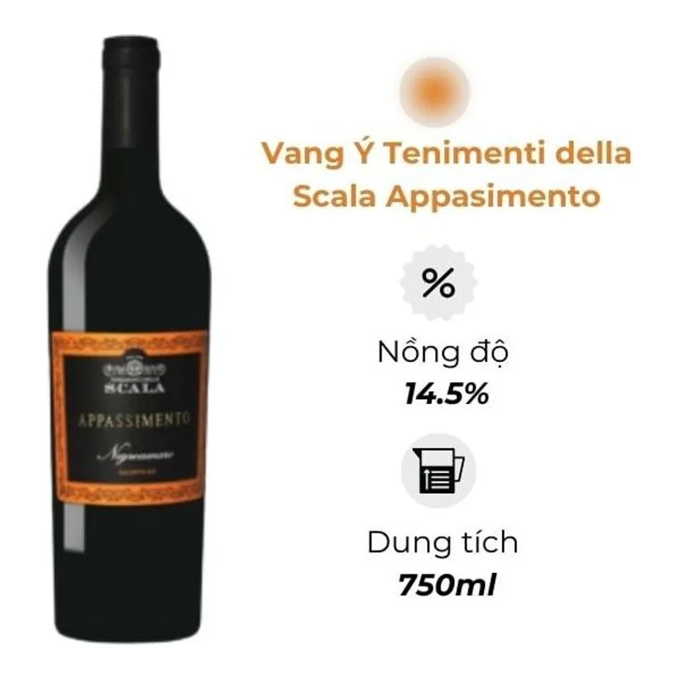 Rượu vang Ý Tenimenti della Scala Negroamaro Appassimento Salento IGT