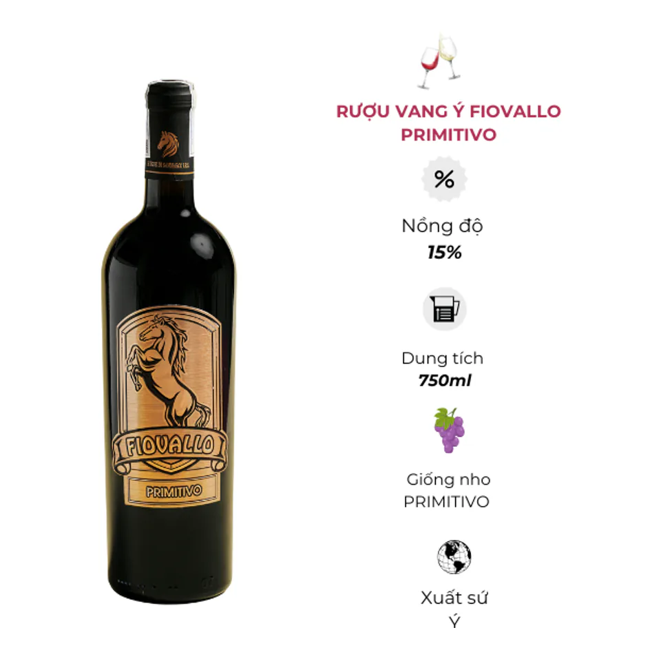Rượu Vang Ý Fiovallo Primitivo