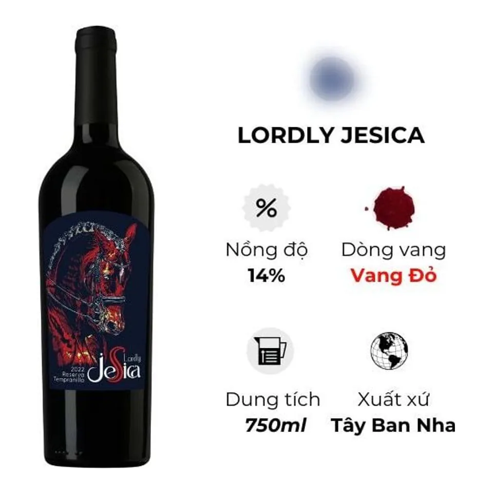 Rượu Vang Lordly Jesica 750ml 14%