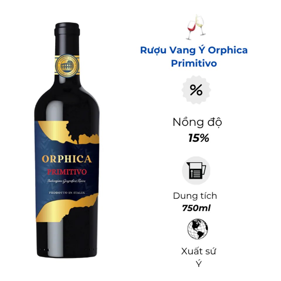 Rượu Vang Ý Orphica Primitivo