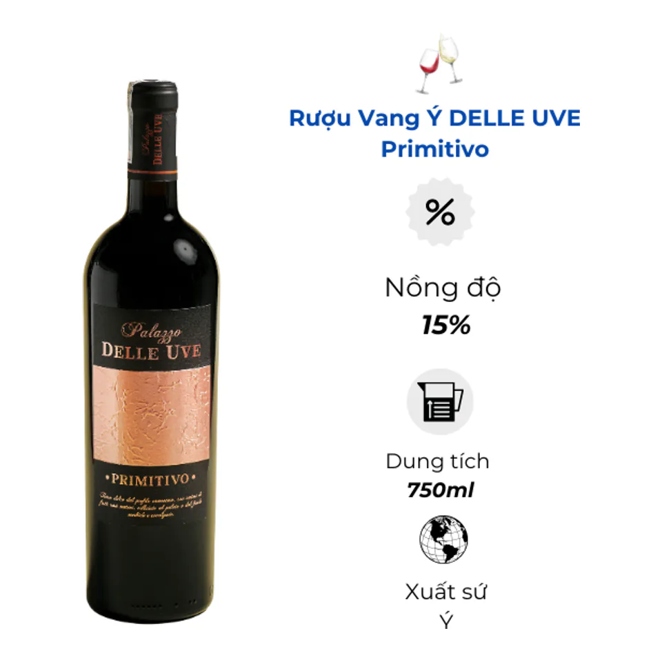 Rượu Vang Ý Delle Uve Primitivo